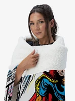 Marvel Dr. Strange Comic Silk Touch Sherpa Throw Blanket