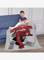 Marvel Spider-Man Peter Parker Alias Silk Touch Sherpa Throw Blanket