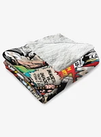 Marvel Thor Comic Silk Touch Sherpa Throw Blanket