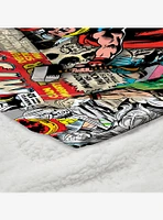 Marvel Thor Comic Silk Touch Sherpa Throw Blanket