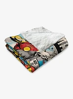Marvel Iron Man Comic Silk Touch Sherpa Throw Blanket
