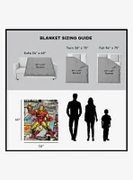 Marvel Iron Man Comic Silk Touch Sherpa Throw Blanket