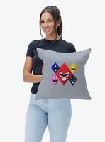 Mighty Morphin Power Rangers Ranger Diamonds Throw Pillow