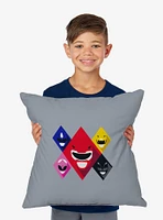Mighty Morphin Power Rangers Ranger Diamonds Throw Pillow