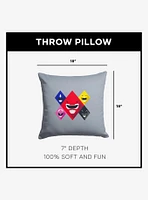 Mighty Morphin Power Rangers Ranger Diamonds Throw Pillow