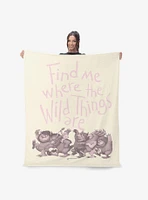Where The Wild Things Are Find Me Pink 50x60" Silk Touch Throw Blanket