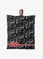 Star Wars Classic Repeats and Patterns Darth Vader 50x60" Silk Touch Throw Blanket