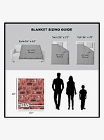 Star Wars Classic Repeats and Patterns Action Figures 50x60" Silk Touch Throw Blanket