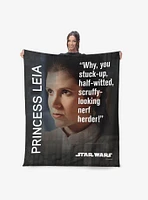 Star Wars Classic Quotes Leia 50x60" Silk Touch Throw Blanket