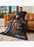 Star Wars Classic Quotes Leia 50x60" Silk Touch Throw Blanket