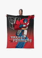 Transformers G1 Grid Optimus Prime 50x60" Silk Touch Throw Blanket