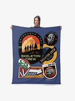Star Wars Skeleton Crew Badges Silk Touch Sherpa Throw Blanket