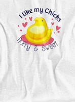 Peeps Easter I Like My Chicks Fluffy And Sweet Womens Crop Top