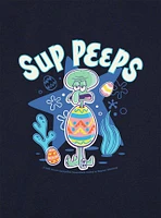 SpongeBob SquarePants Easter Squidward 'Sup Peeps Baby Rib Womens Crop Top