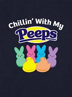 Peeps Easter Chillin' With My Baby Rib Womens Crop Top