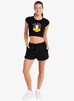 Peeps Peep-A-Boo Ghost Halloween Baby Rib Womens Crop Top