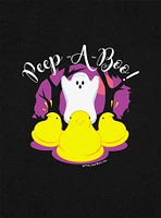 Peeps Peep-A-Boo Ghost Halloween Baby Rib Womens Crop Top