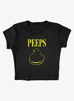 Peeps Easter Black And Yellow Baby Rib Womens Crop Top