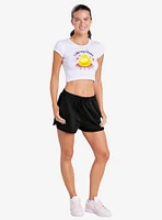 Peeps Easter I Like My Chicks Fluffy And Sweet Baby Rib Womens Crop Top