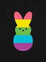 Peeps Rainbow Striped Easter Bunny Baby Rib Womens Crop Top