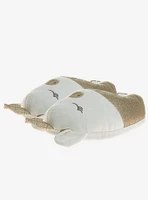 Gold Unicorn Girls Comfy Slippers