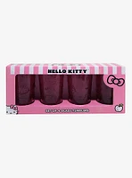 Sanrio Hello Kitty Embossed Pink Glass Set