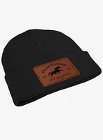 Yellowstone Dutton Ranch Horse Rectangle Leather Patch Knit Beanie