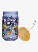 Sanrio Hello Kitty and Friends Halloween Costumes Allover Print Glass Cup with Straw