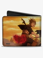 Black Clover Asta Holding Demon Slayer Sword and Yami Scene Bifold Wallet
