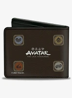 Avatar: The Last Airbender Elements Map With Icons and Title Logo Bifold Wallet