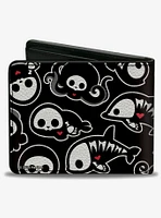 Skelanimals Sea Animals Poses Scattered and Logo Bifold Wallet