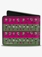 Invader Zim and Human Disguise Poses Stripe Bifold Wallet