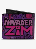 Invader Zim and GIR Voot Cruiser Pose and Logo Purples Bifold Wallet
