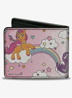 My Little Pony Three Pony Rainbow Cloud Scene Multi Bifold Wallet