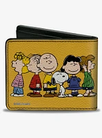 Peanuts Gang Close Up Group Pose Golden Bifold Wallet