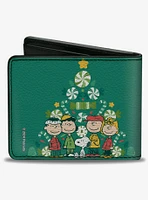 Peanuts Holiday Christmas Tree Group Pose Bifold Wallet