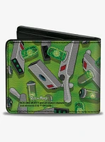 Rick and Morty Portal Gun Collage Bifold Wallet
