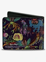 Rick and Morty Creatures Collage Purple Bifold Wallet