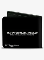 Rick and Morty Holiday Merry Rickmas Pose Happy Human Holiday Bifold Wallet