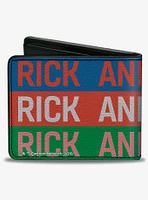 Rick and Morty Text Stripe Multi Bifold Wallet