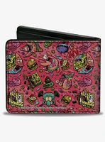 SpongeBob SquarePants Funky Character Swirl Bifold Wallet
