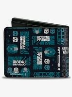 Transformers Optimus Prime Text & Icons Collage Bifold Wallet