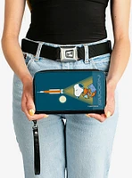 Peanuts Astronaut Rocket Launch Snoopy Pose Zip Around Wallet