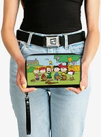 Peanuts Gang Backyard Baseball Group Pose Zip Around Wallet