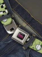 Invader Zim GIR Face and Checker Flames Seatbelt Buckle Belt