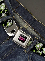Invader Zim GIR Poses and Stars Seatbelt Buckle Belt
