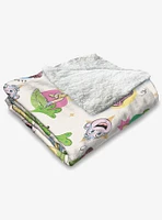 Dora The Explorer Boots Pattern Silk Touch Sherpa Throw Blanket