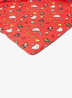 Hello Kitty Rainbow Red Twin Quilted Blanket