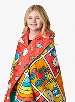 Hello Kitty Rainbow Red Twin Quilted Blanket
