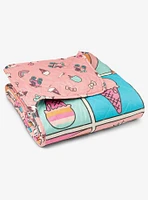 Hello Kitty Rainbow Pink Twin Quilted Blanket